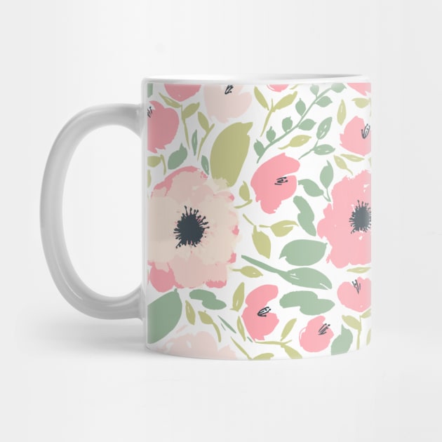 Anemone Floral Pattern by LThomasDesigns